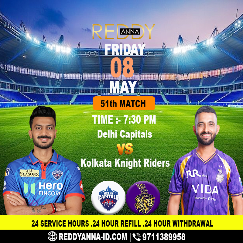 Reddy Anna ID: DC vs KKR Set for a Big IPL 2026 Evening in Delhi