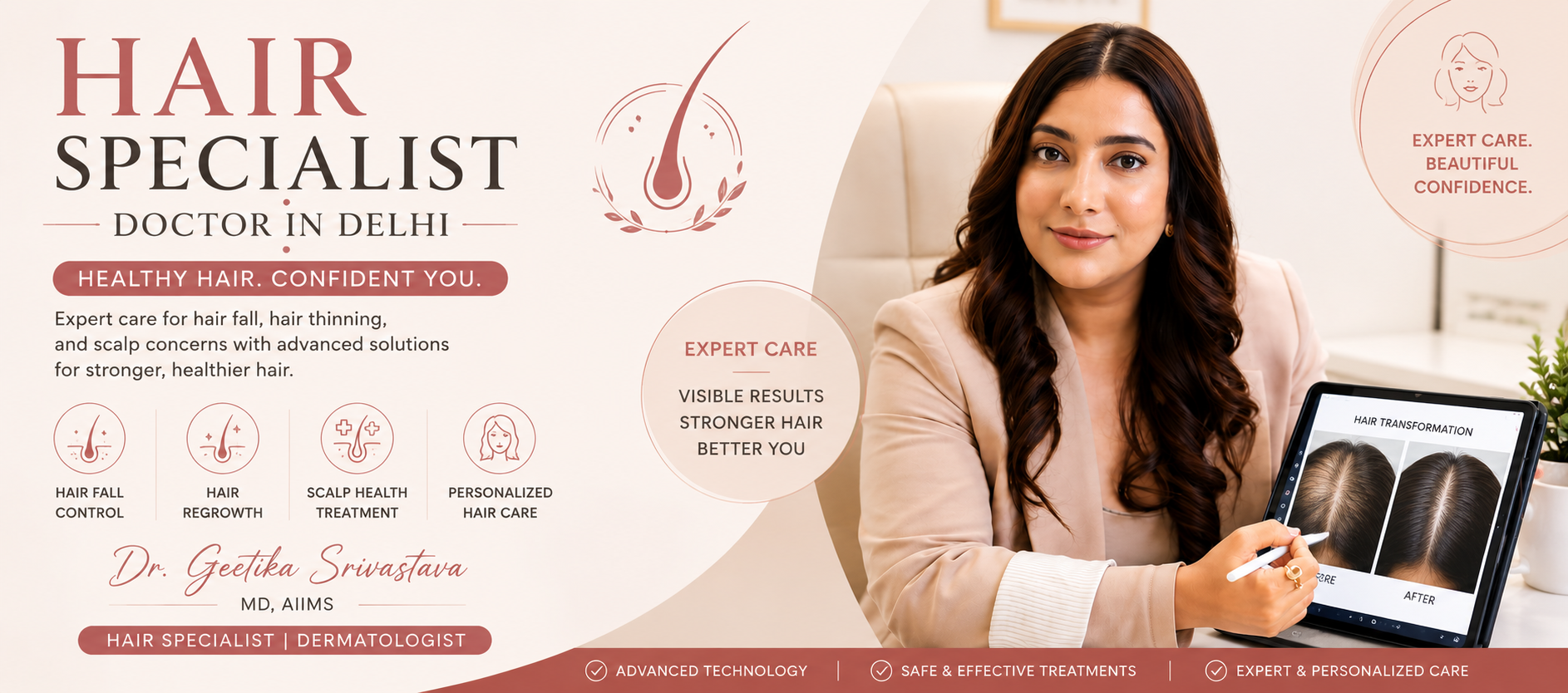 Best Hair Loss Doctor in Delhi - Dr Geetika Srivastava (MD, AIIMS)