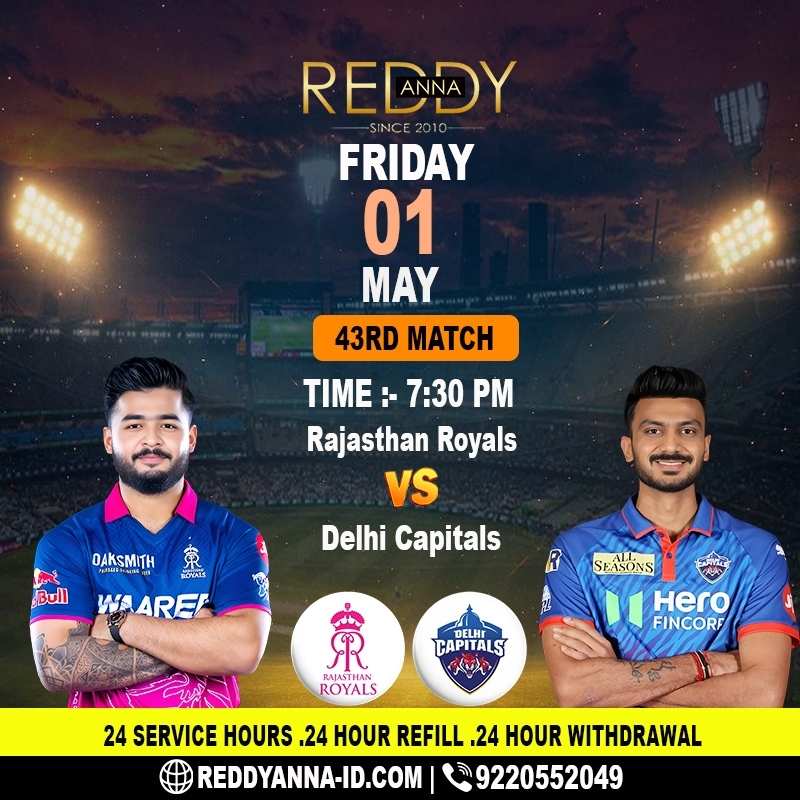 Reddy Anna ID: RR vs DC IPL 2026 Match 43 Key Insights.