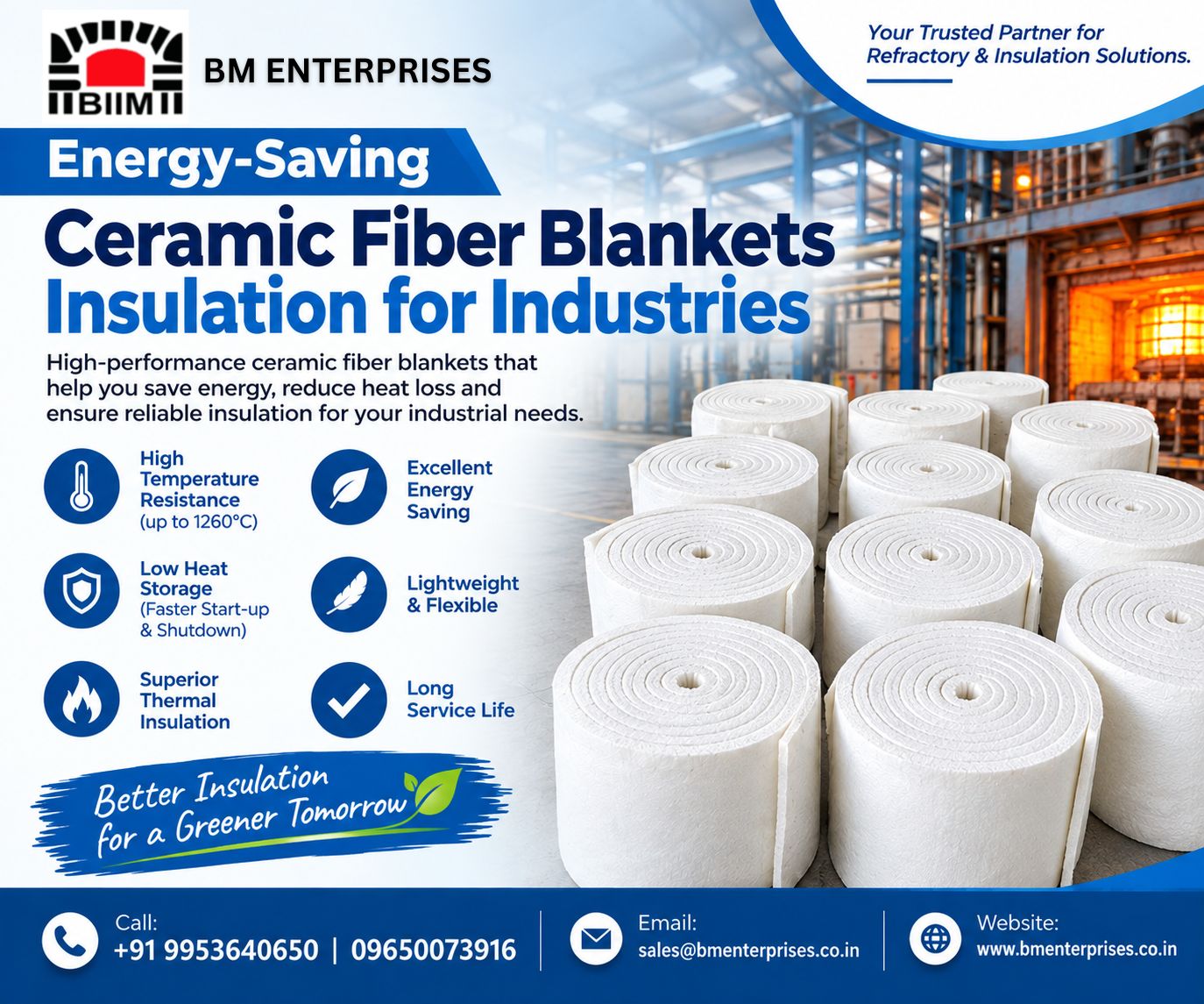 Energy-Saving Ceramic Fiber Blankets Insulation for Industries