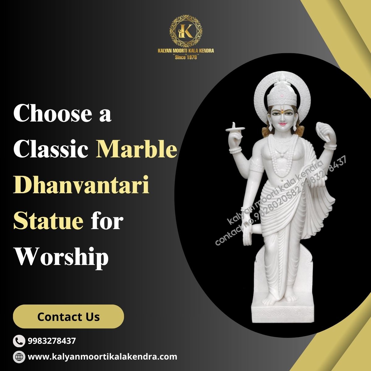 Choose a Classic Marble Dhanvantari Statue for Worship